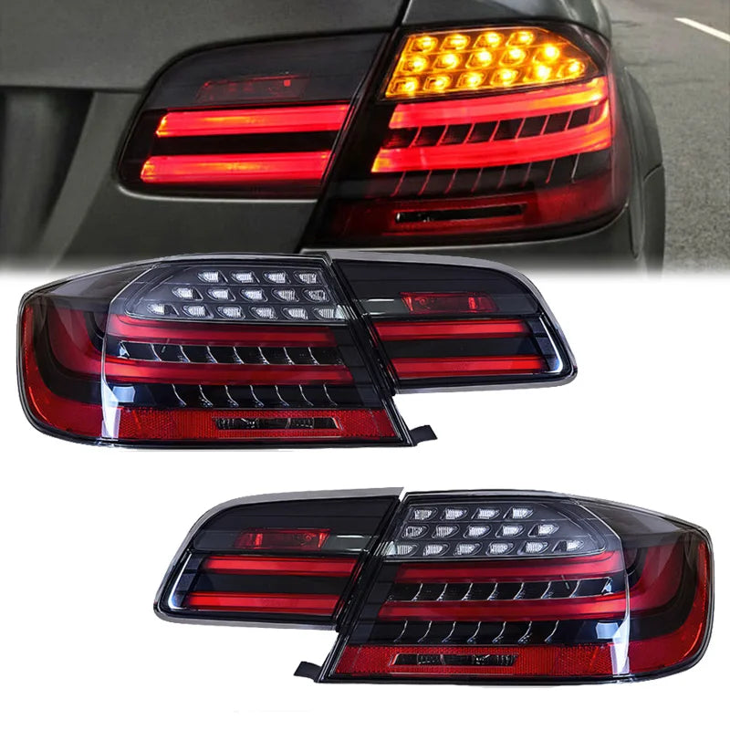 Pair LED Tail Lights For BMW 3 Series M3 E92 330i 335i M3 2005-2013 Rear Brake + Reverse+ Turn Signal Lamp Car Styling