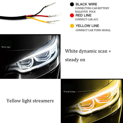 Sequential LED DRL strips with turn signal for BMW headlights, universal fit, view 4