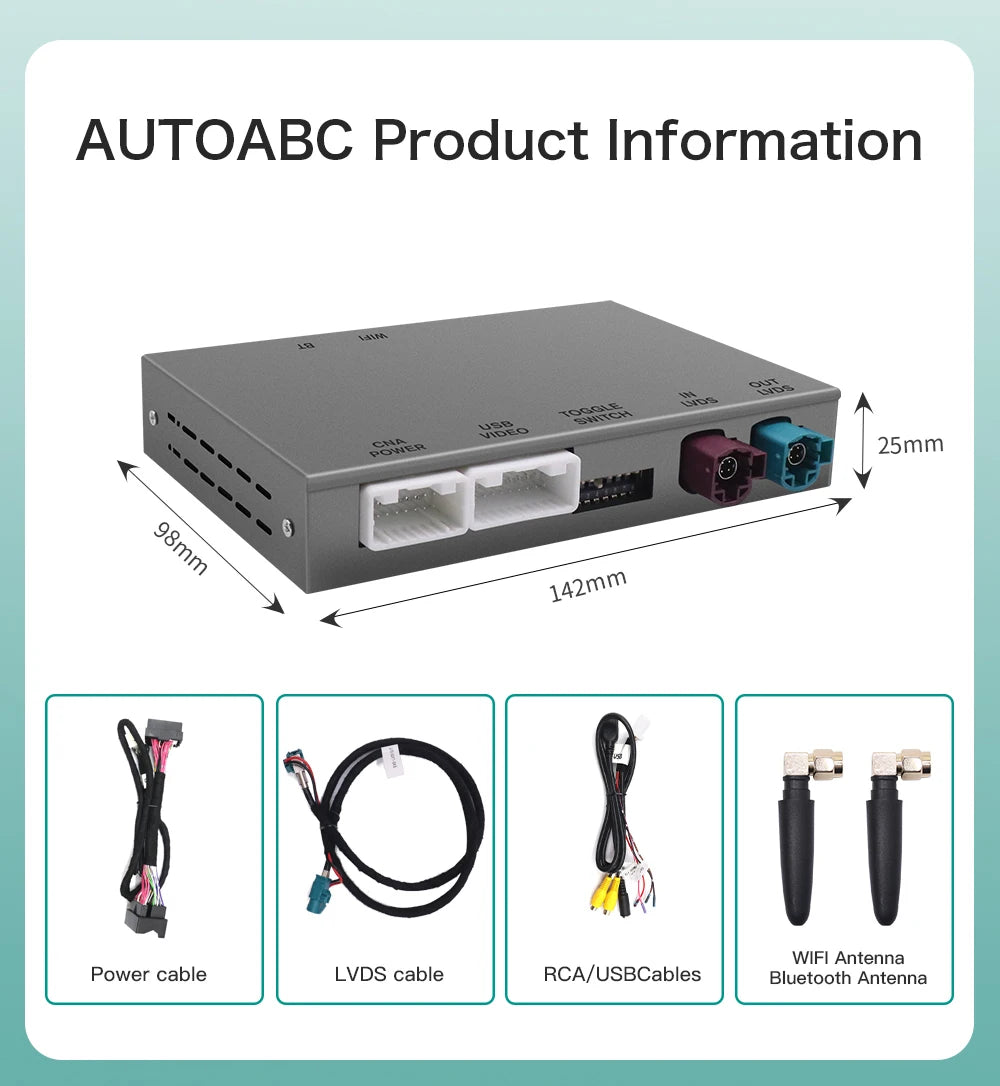 AUTOABC Wireless CarPlay for BMW EVO X5 F15 F85 X6 F16 F86 G01 2017-2019 with Android Mirror Link AirPlay Carplay Support Touch