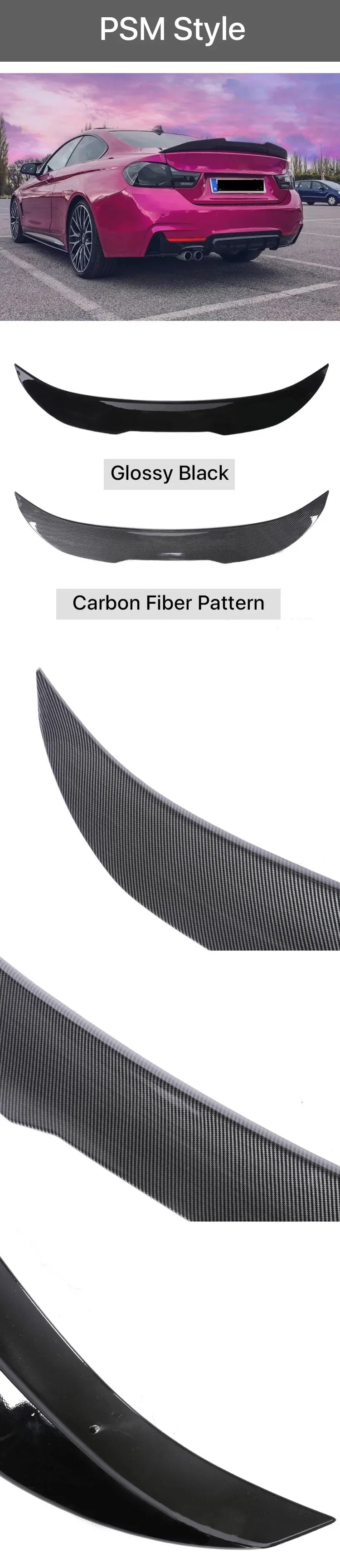 For BMW 4 Series F32 F33 F36 2014-2020 M Performance Spoiler Carbon Fiber Rear Trunk Spoiler M4 PSM Style Wing Auto Accessories