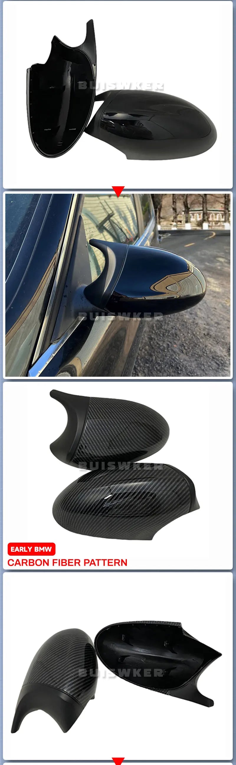 Side Rearview Mirror Cap Wing Mirror Cover Fit For BMW E90 E91 2005-2011 E92 E93 2006-2013 E81 E82 E88 E87 E88 Car Accessories