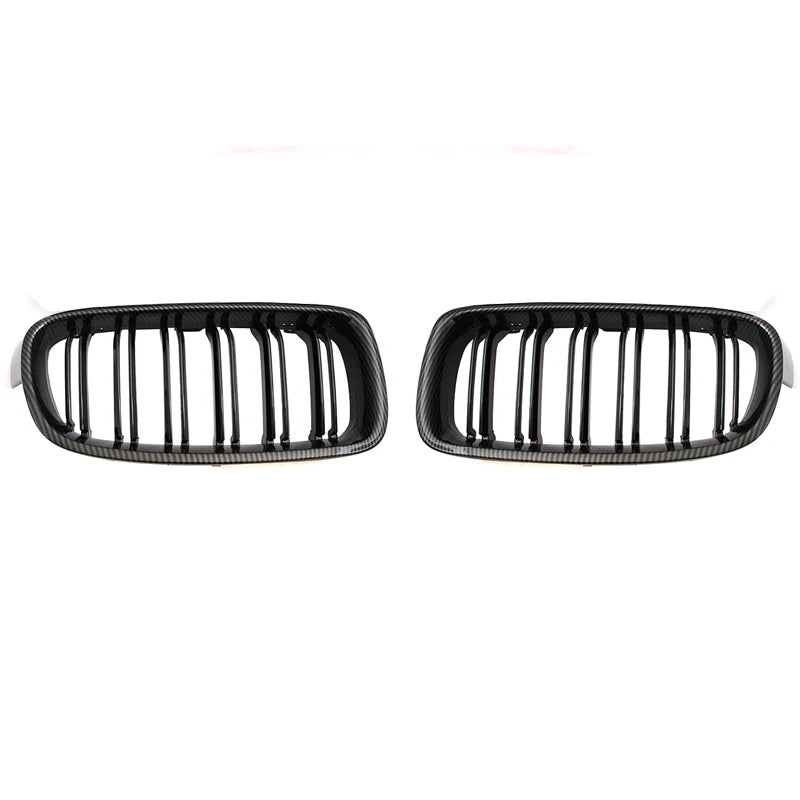 Double-Slat Kidney Grilles, Carbon Look, for BMW 3 Series F30 / F31 (2012-2019)