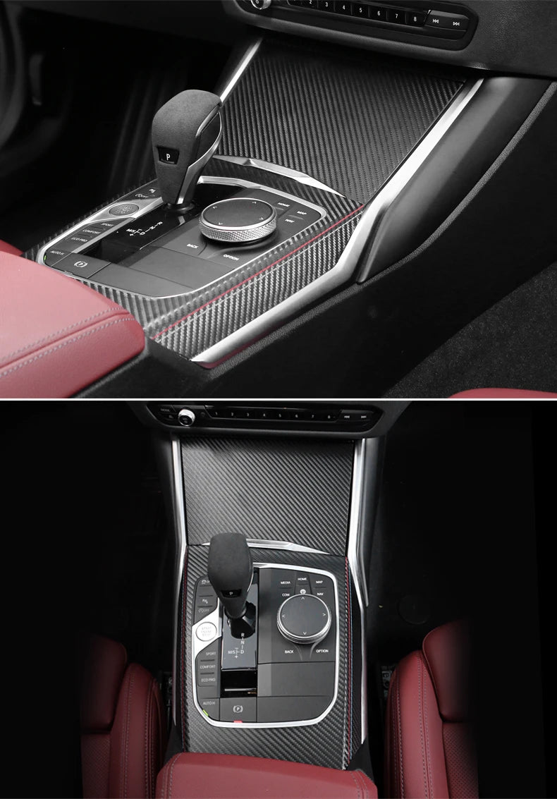 For BMW G20 G23 G28 G42 i3 Made of Alcantara Center Gear Shift Panel Trim Cover M Performance Sticker Car Interior Accessories