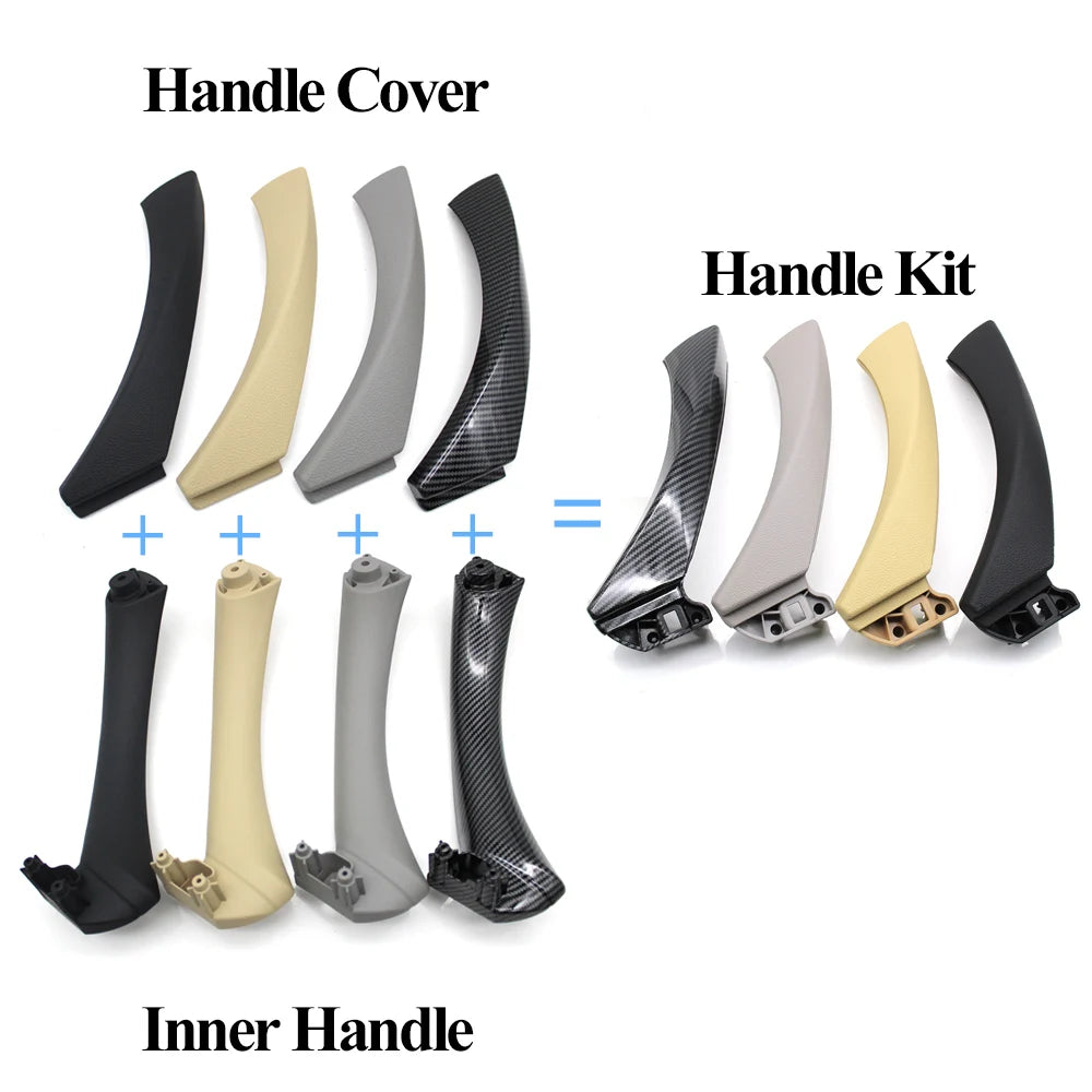LHD RHD Interior Door Pull Handle Kit With Cover Trim Assembly Replacement For BMW 3 Series E90 E91 E92 316 318 320 325 328i