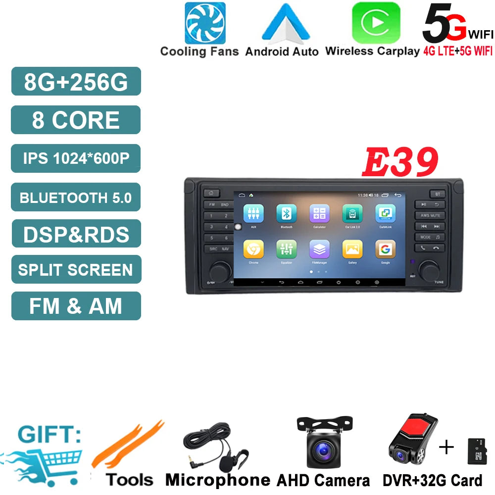 Android OS Auto Radio GPS Navigation for BMW X5 E53 5 Series E39 M5 1996-2007 DSP Car Multimedia Player Stereo WIFI Cooling Fan