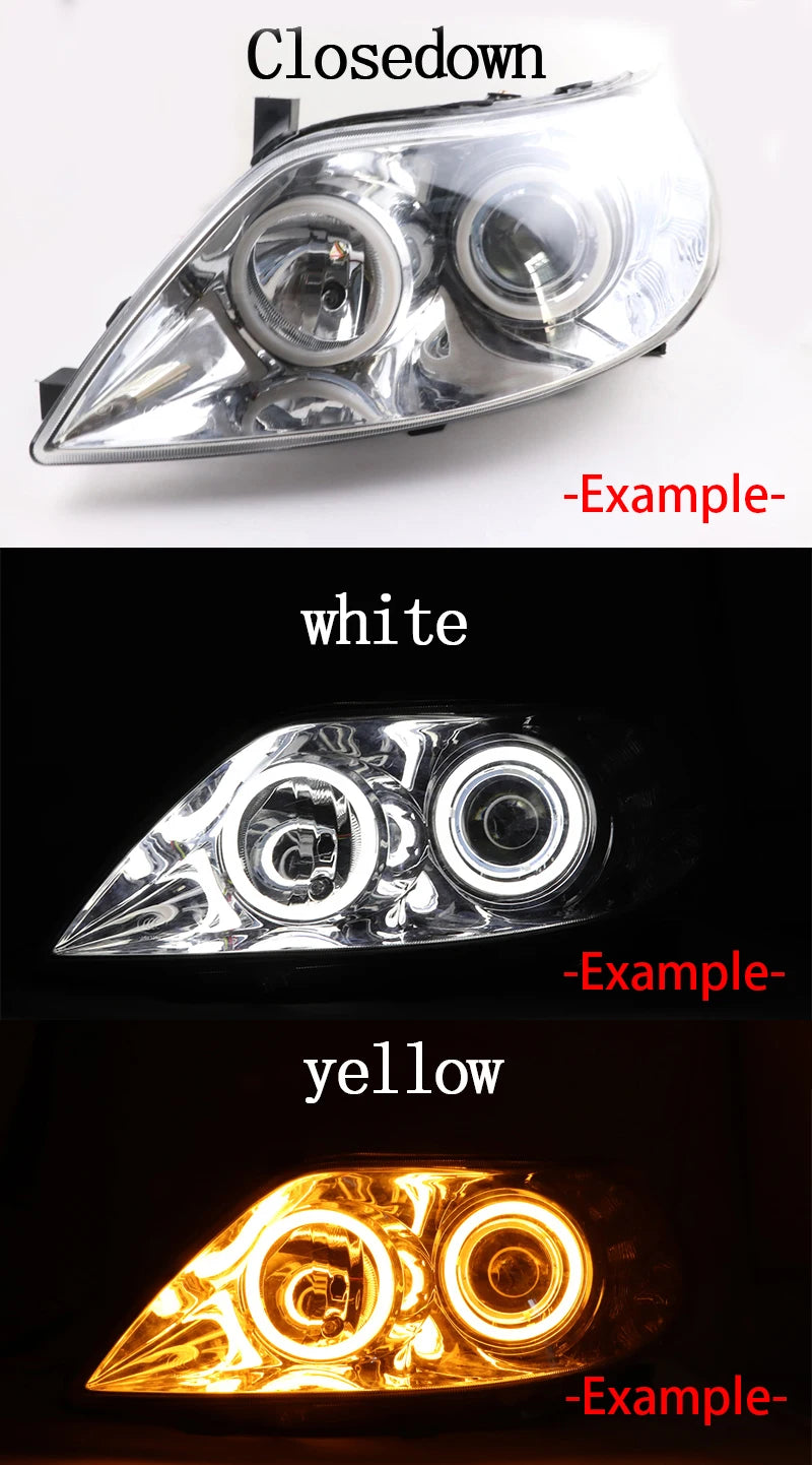 For BMW 5 Series E39 525i 528i 530i 540i White Yellow Dual and White Cotton LED Angel Eyes Kit  Ring DRL Turn Signal Light
