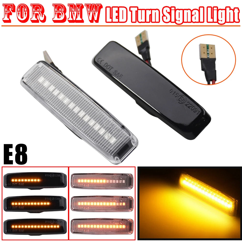 Led Dynamic Turn Signal Light Side Marker Fender Sequential Lamp Blinker Indicator Trim Cover For BMW 5 Series E39 1995-2003 M5