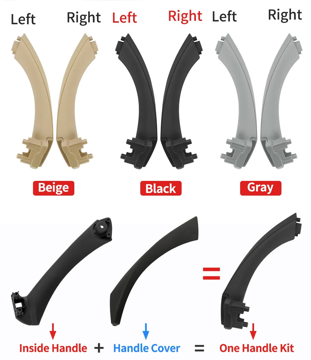 Left Right Car Interior Door Handles Cover Trim For BMW 3 Series E90 E91 E92 E93 2005-2012 316 318 320 325 328i