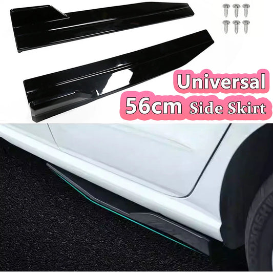 56cm Car Side Skirts Extension Rocker Splitters Diffuser Winglet Wings Universal 22.04inch Bumper Lip Trim Protector with Screws