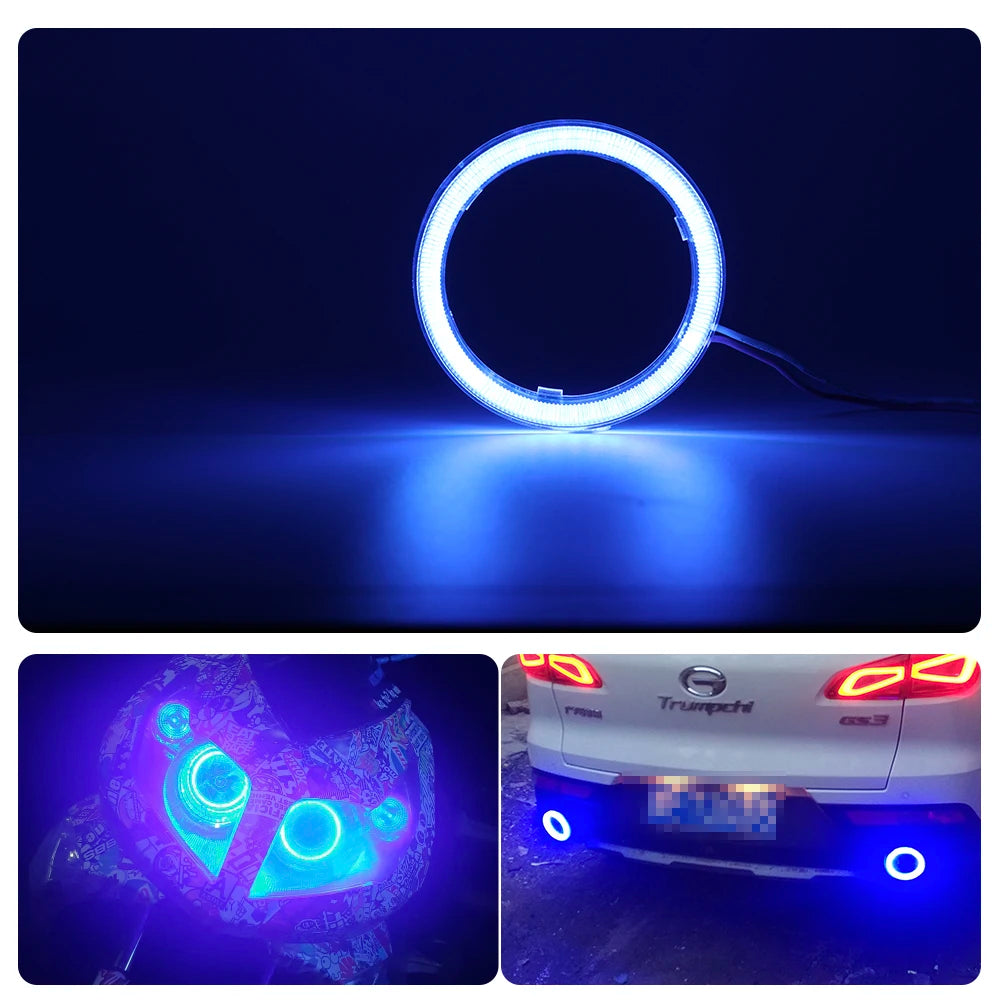 2PC 12-24V COB Led Halo Ring Angel Eyes for Car Motorcycle Circular Led Light Ring 70mm 80mm 90mm Daytime Running Headlight Buld