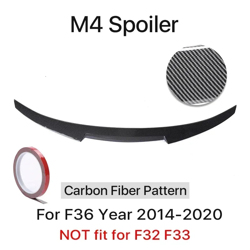 For BMW 4 Series F32 F33 F36 2014-2020 M Performance Spoiler Carbon Fiber Rear Trunk Spoiler M4 PSM Style Wing Auto Accessories