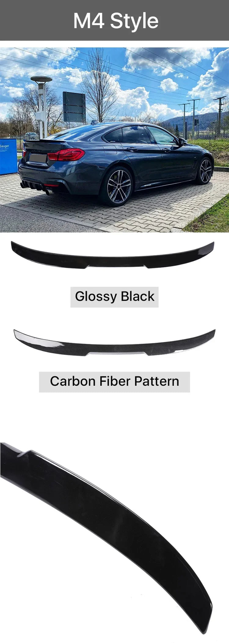For BMW 4 Series F32 F33 F36 2014-2020 M Performance Spoiler Carbon Fiber Rear Trunk Spoiler M4 PSM Style Wing Auto Accessories