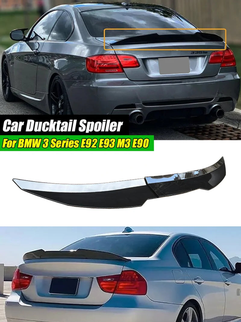 Universal For BMW Accessories 3 Series E92 E93 M3 E90 E46 E36 F30 F35 G20 G28 Car Rear Boot Spoiler Ducktail Highkick DIY Length