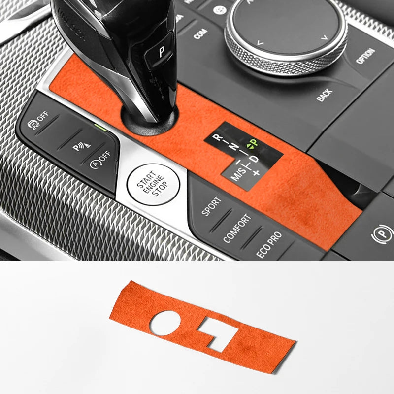 Made of Alcanrata For BMW G20 G22 G07 F44 i4 G29 X3 G01 X5 G05 G06 Gear Shifter Panel Frame Sticker Car Interior Trim Accessory
