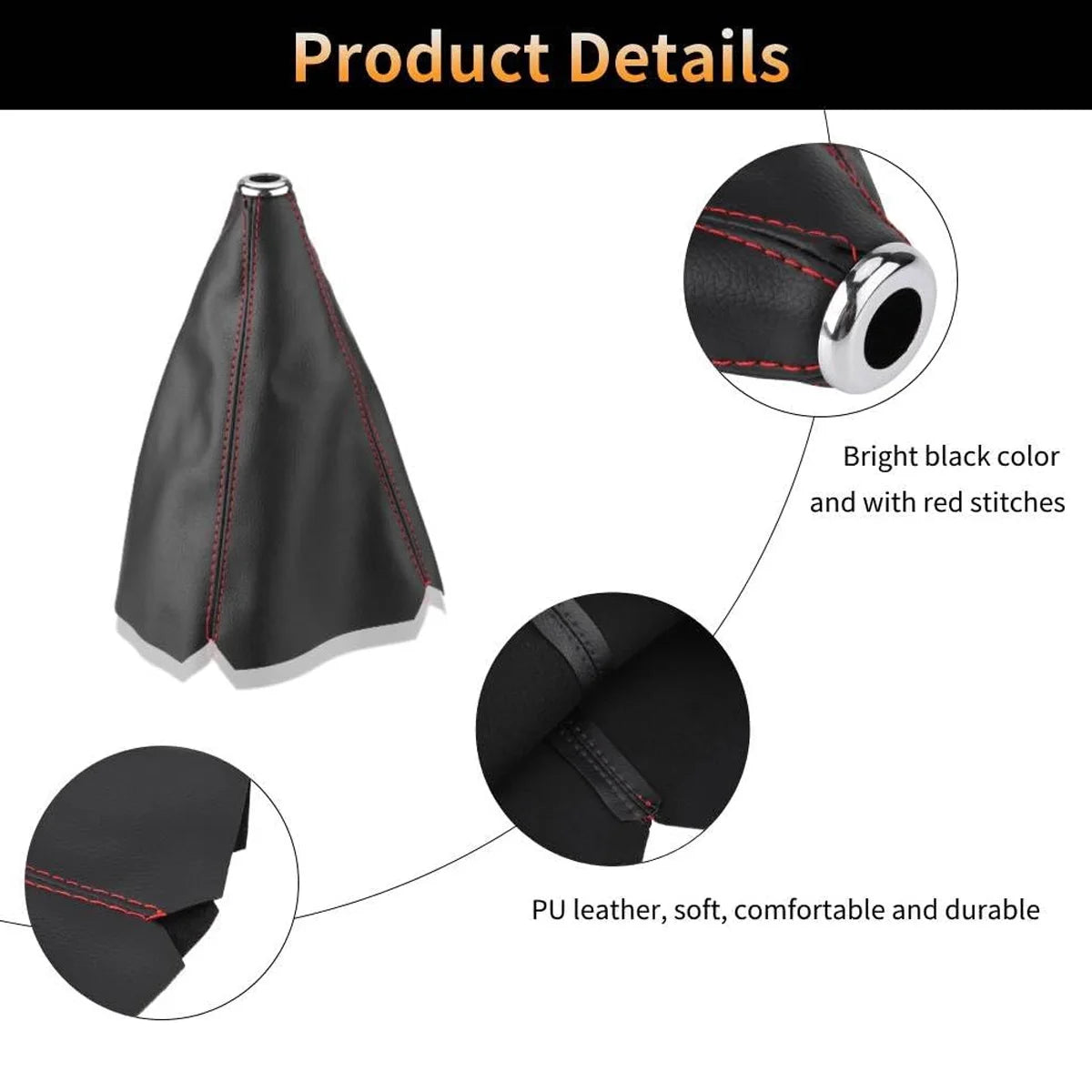 General suede leather car shift collar car manual shift lever knob shift cover accessories