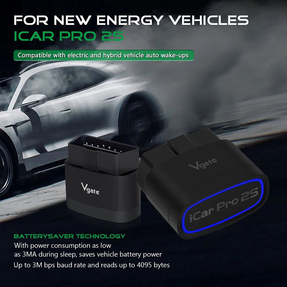NEW Vgate iCar Pro 2S ELM327 Bluetooth 5.2 V2.3 Car OBD Scanner Upgraded EV Auto Diagnostic Tool BimmerCode for IOS Android PC
