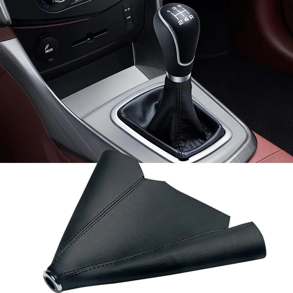 General suede leather car shift collar car manual shift lever knob shift cover accessories