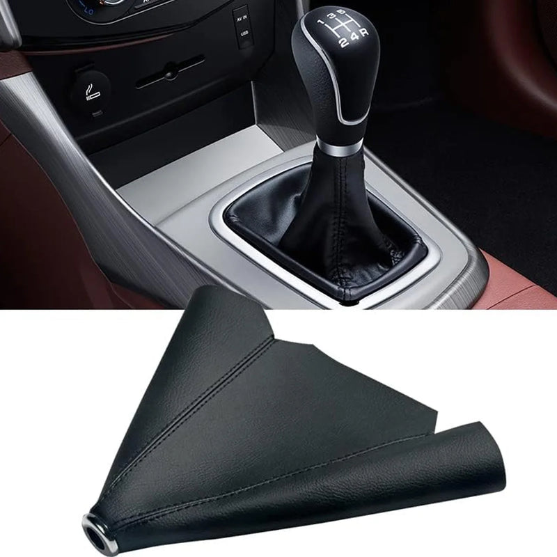 Suede manual gear shift boot with contrast stitching