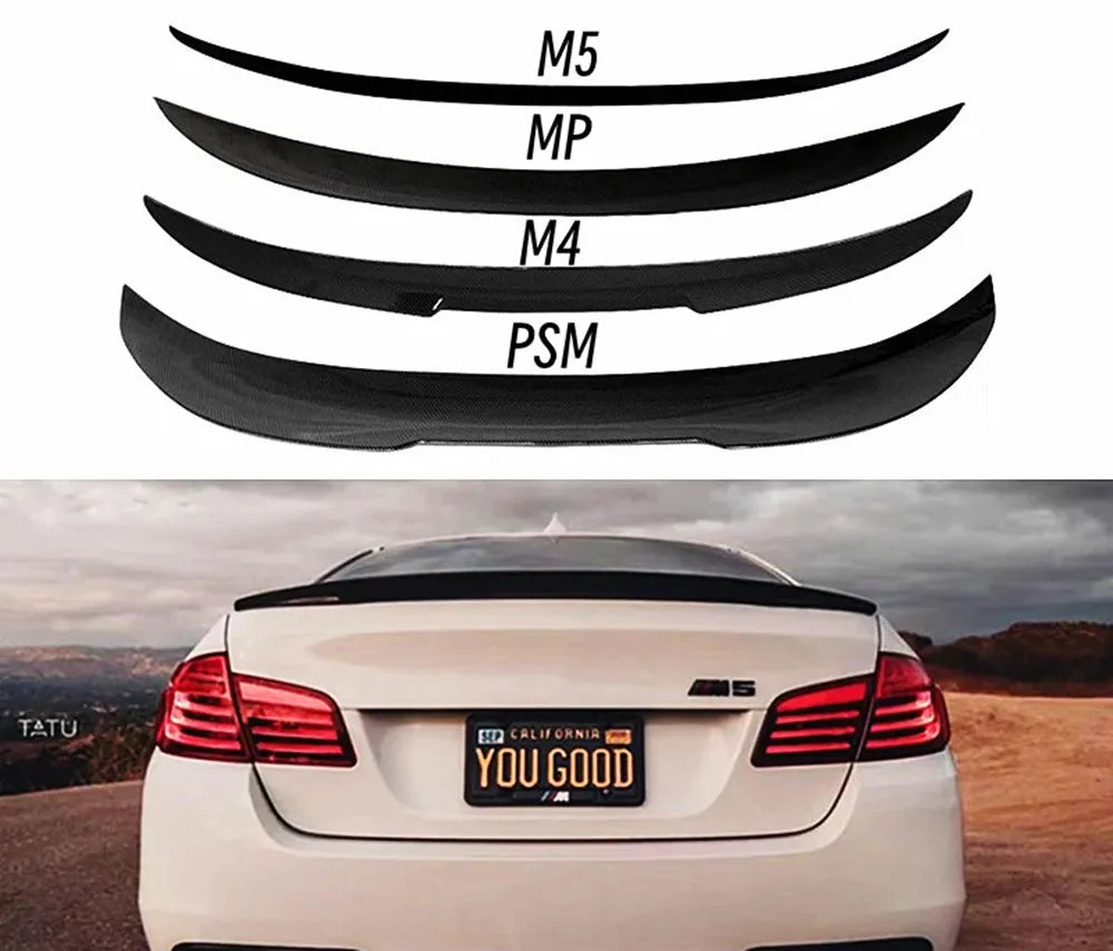For BMW 5 Series F10 F18 M5 520i 525i 528i 530i 530i M4 M5 MP PSM Style Rear Trunk Lid Car Spoiler Wings Tuning Accessories Part