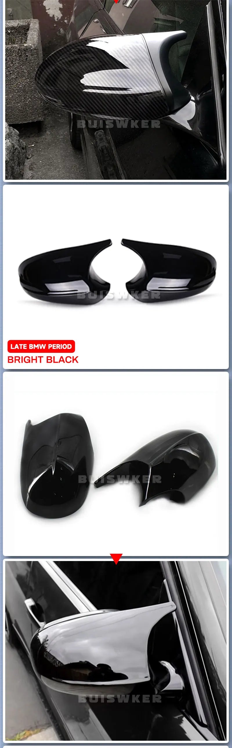 Side Rearview Mirror Cap Wing Mirror Cover Fit For BMW E90 E91 2005-2011 E92 E93 2006-2013 E81 E82 E88 E87 E88 Car Accessories