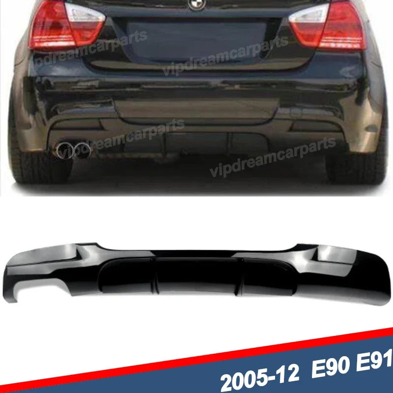 Performance Style for 2005-2013 BMW 3 Series 325i 335i E90 E91 M Sport Rear Bumper Diffuser Lip 2005-2013 Glossy Black Tuning
