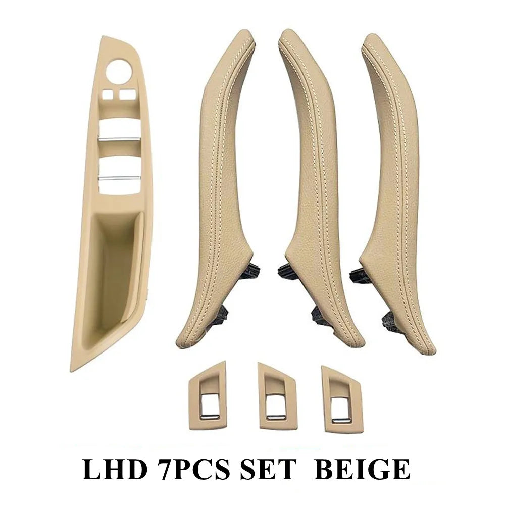Left Hand Drive LHD Leather Interior Door Pull Handle Assembly Set for BMW 5 Series F10 F11 F18 520 523 525 528 530 535