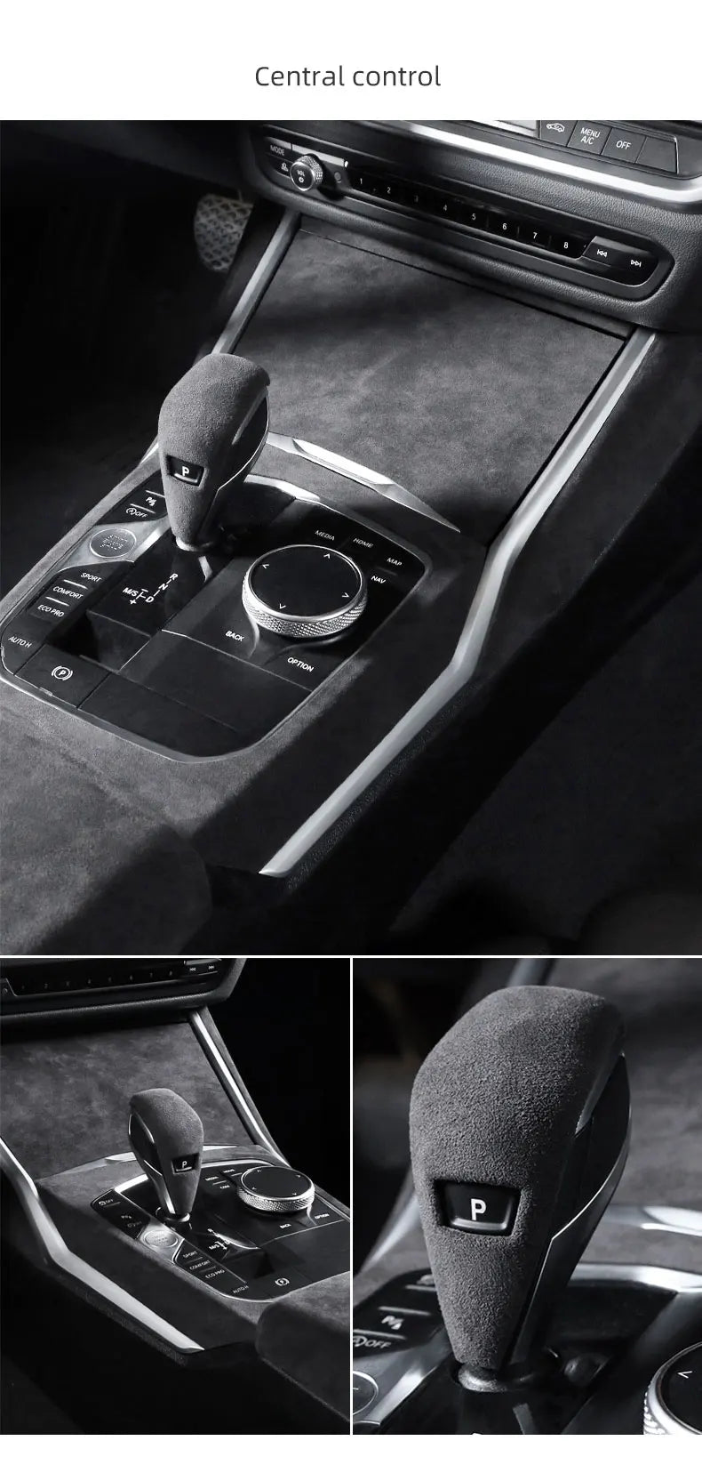 For BMW G20 G28 G23 Serie 3 4 Made of Alcantara Center Console Gear Shift Knob Panel Cover Trim Sticker Car Interior Accessories