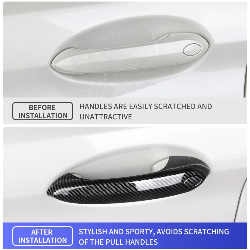 4PCS Car Door Handle Cover Trim Exterior Decoration For BMW G20 G30 G32 X1 F48 X2 F39 X3 G01 X4 G02 X5 F15 G05 G06 5 Series LHD