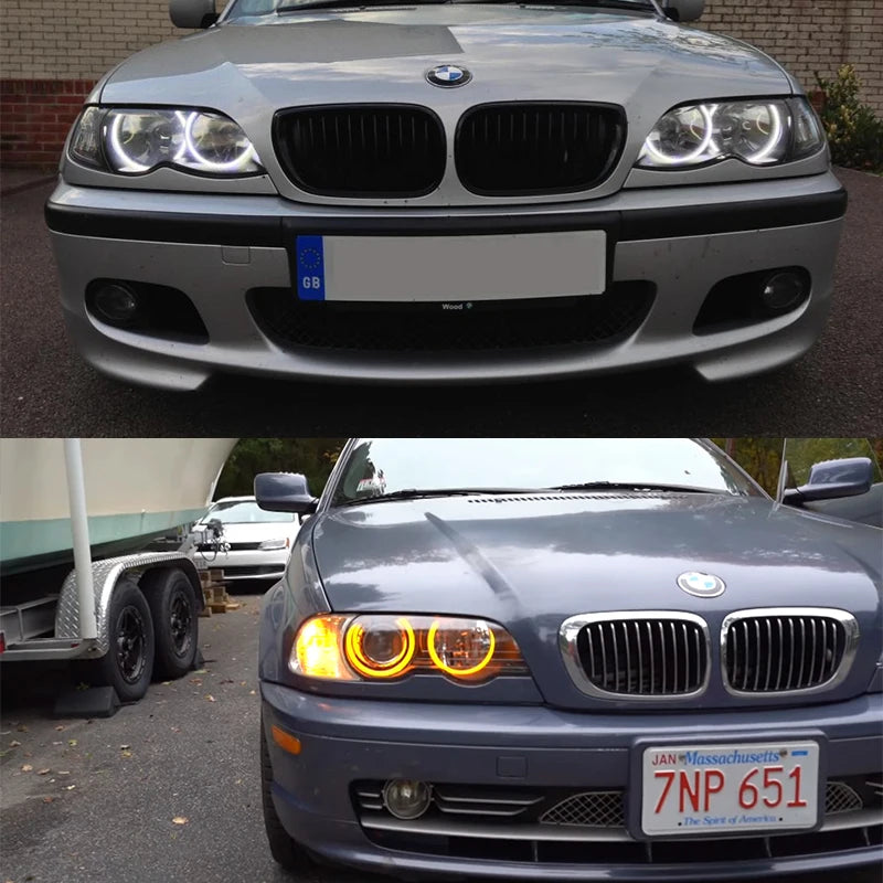 For BMW 3 Series E46 316i 318i 320d 323i 328i 330i 325xi 330d 1998-2005 Excellent LED Cotton Angel Eyes Rings Daytime Light