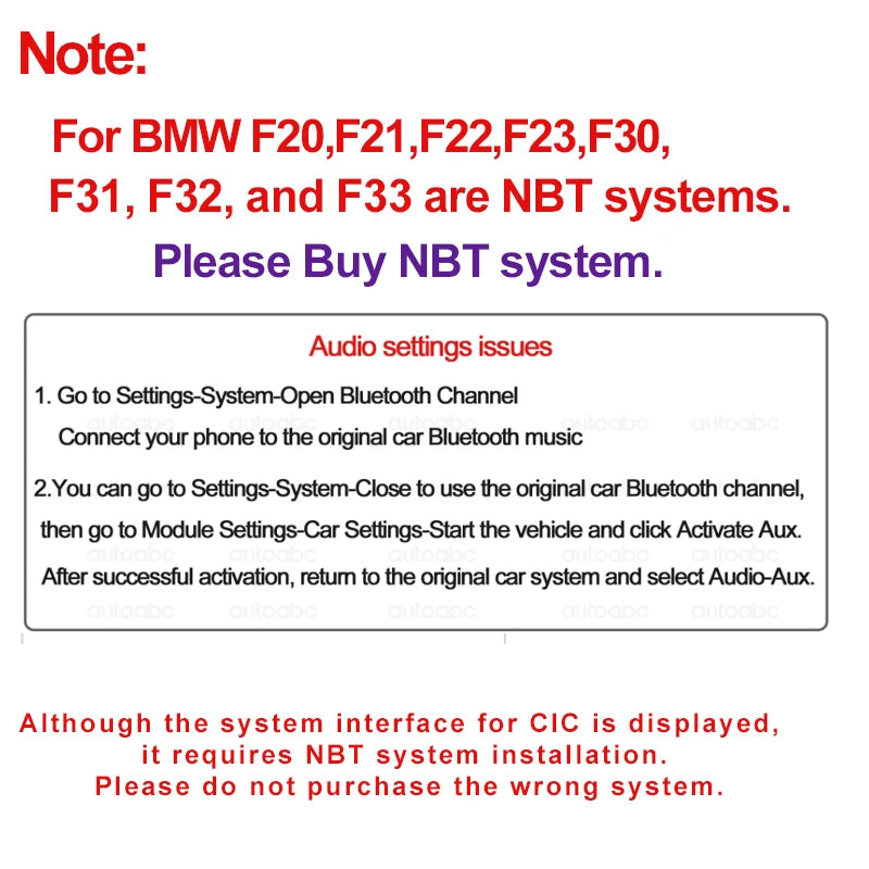 Wireless CarPlay Android For BMW NBT CIC System 1 2 3 4 5 Series X1 X3 X4 X5 F20 F21 F30 F31 F34 F10 F48 F25 F26 F15 F60 F10 E84