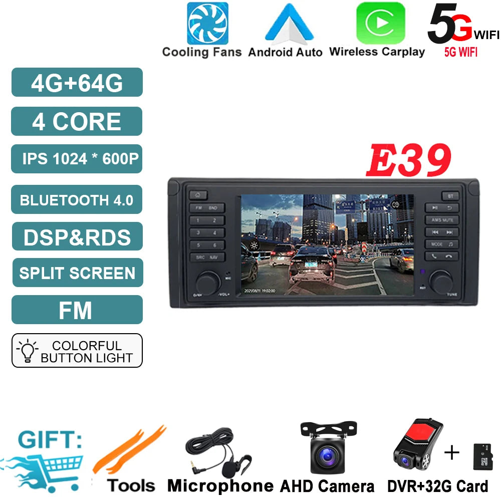 Android OS Auto Radio GPS Navigation for BMW X5 E53 5 Series E39 M5 1996-2007 DSP Car Multimedia Player Stereo WIFI Cooling Fan