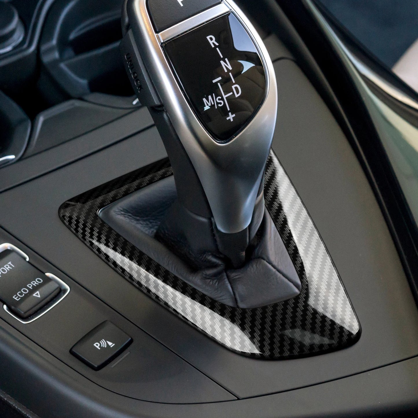 Car Center Console Dashboard Gear Shifter Panel For BMW F30 F31 F34 3GT F32 F33 F36 Trim Accessories, Carbon Fiber ABS Sticker