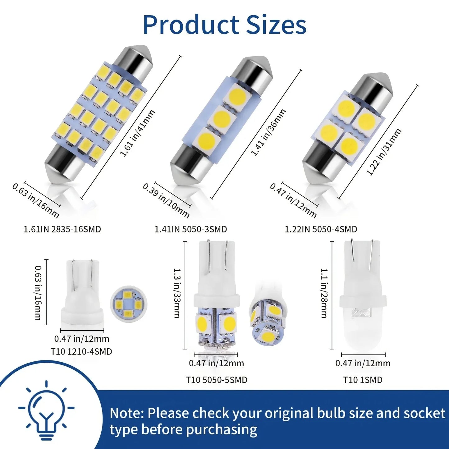 42Pcs T10 5050 Car LED Light Bulb Interior Dome Trunk License Plate Lamps Kit White for Bmw E53 E60 E90 LED Lamp