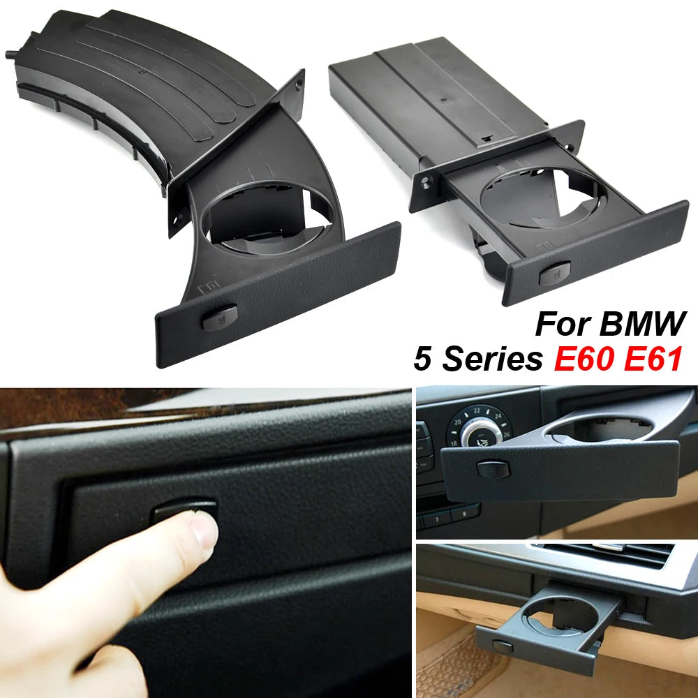 Auto Parts 51459125622 Front Left Right Cup Holder Drink Rack Black Holders For BMW E60 E61 5 Series 520i 525i 528i 2003-2010