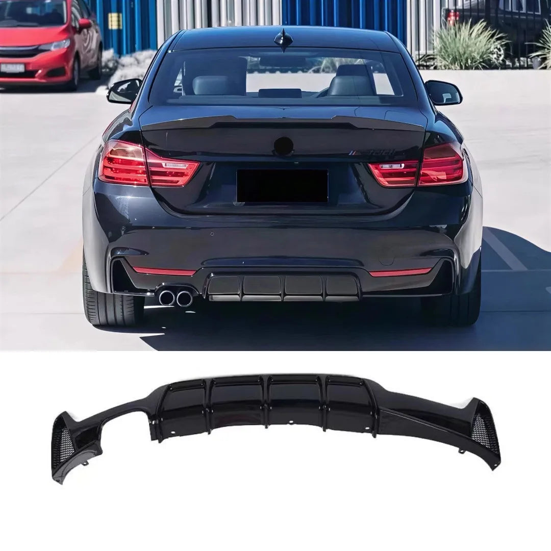 Rear Diffuser, Gloss Black, for BMW 4 Series F32 / F33 / F36, 428 / 430 (2013-2020)
