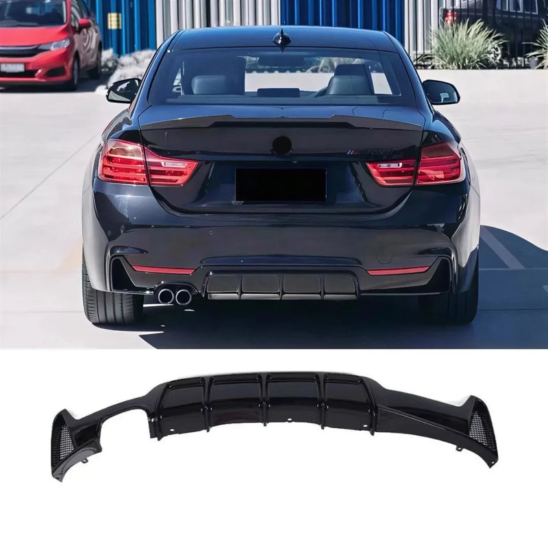 Rear Diffuser, Gloss Black, for BMW 4 Series F32 / F33 / F36, 428 / 430 (2013-2020)