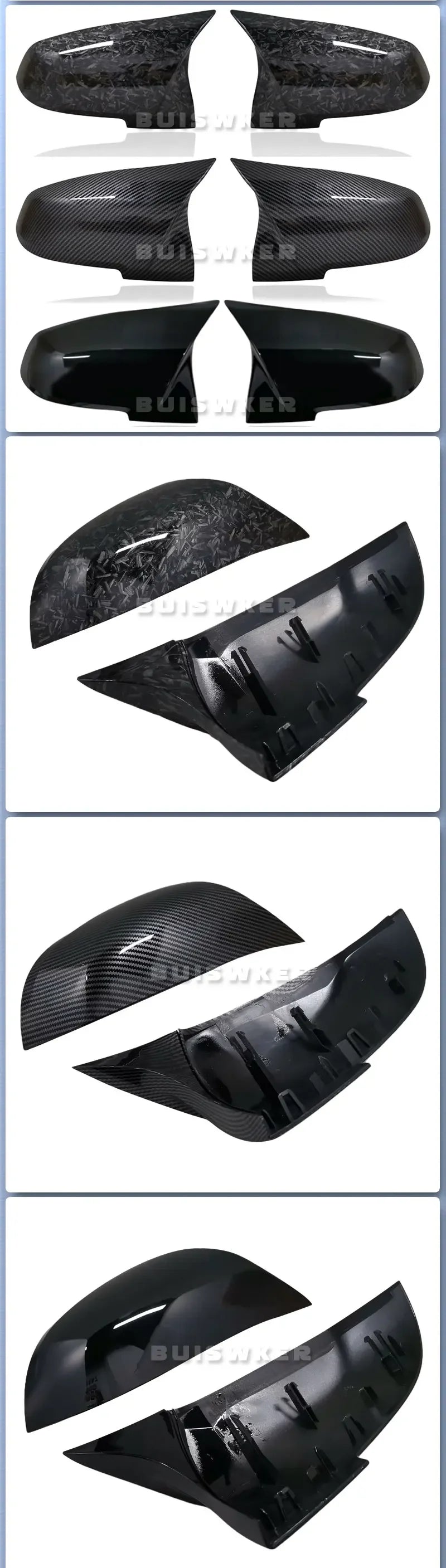 For BMW 1 2 3 3GT 4 M2 i3 Series F20 F21 F22 F23 F30 F31 F32 F33 F34 White Mirror Cover Car Side Rearview Mirror Cap Lid Shell
