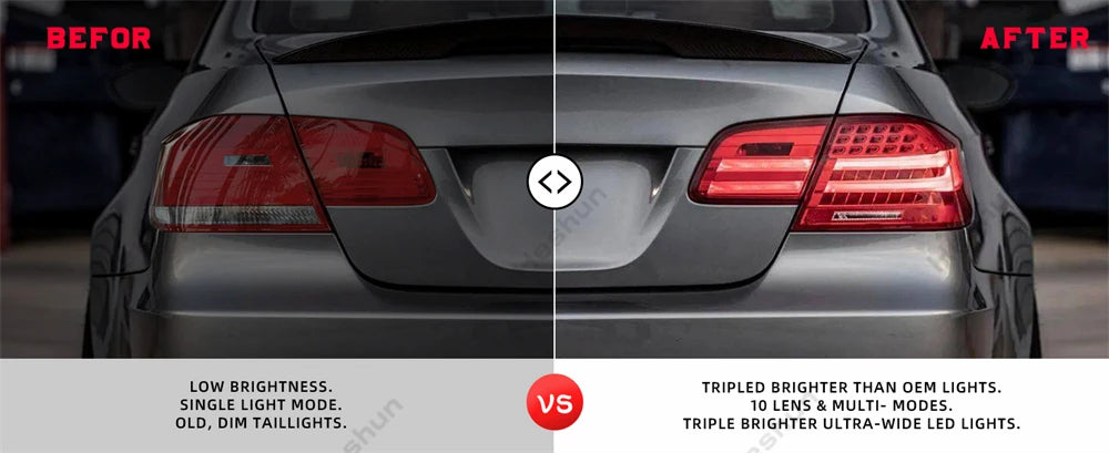 Pair Full LED Taillights For BMW 3 Series E92 M3 coupe 328i 335i 330i 2006 - 2012 Taillamp Rear Lamp Brake Fog Turn Signal Light