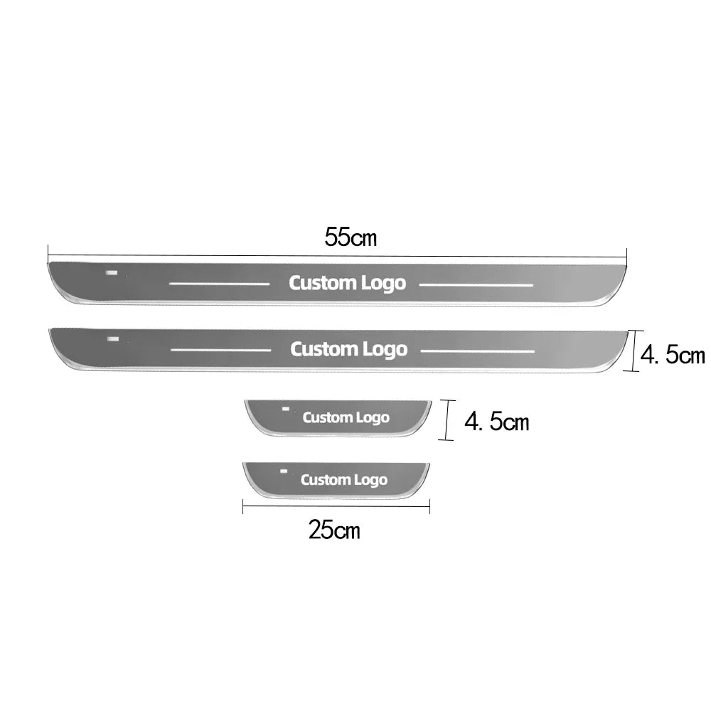 Customized Magnetic Car Door Sill Pedal Illuminated Lights Logo Infrared Sensor USB Charging Auto Scuff LED Threshold Plate Lamp