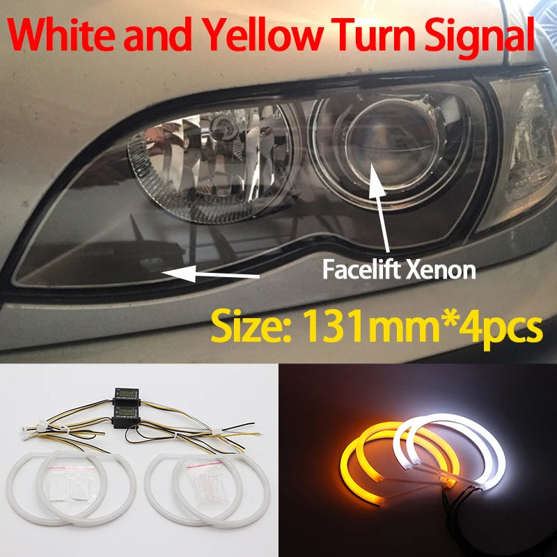 For BMW 3 Series E46 316i 318i 320d 323i 328i 330i 325xi 330d 1998-2005 Excellent LED Cotton Angel Eyes Rings Daytime Light
