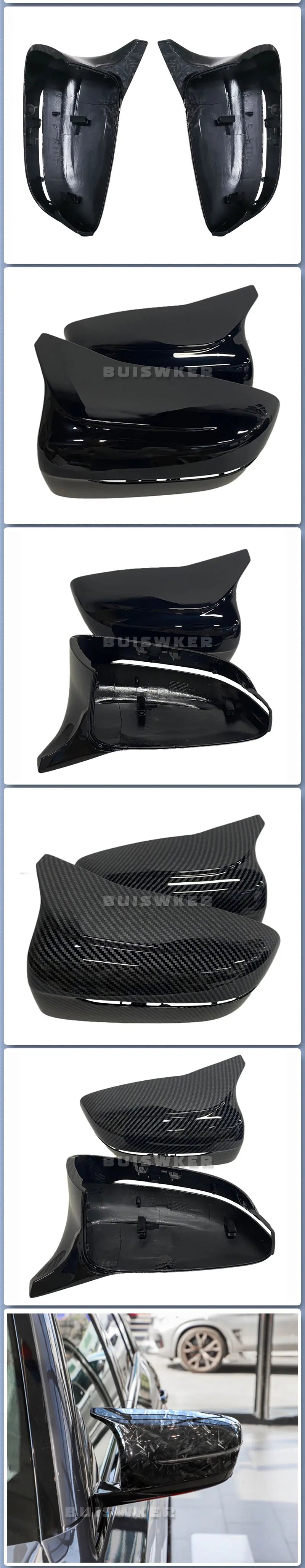 Carbon Fiber Exterior Side Rearview Mirror Cover Trim For BMW 3 4 5 7 8-Series G20 G21 G28 G11 G12 G14 G15 G16 G30 G31 G38 G22