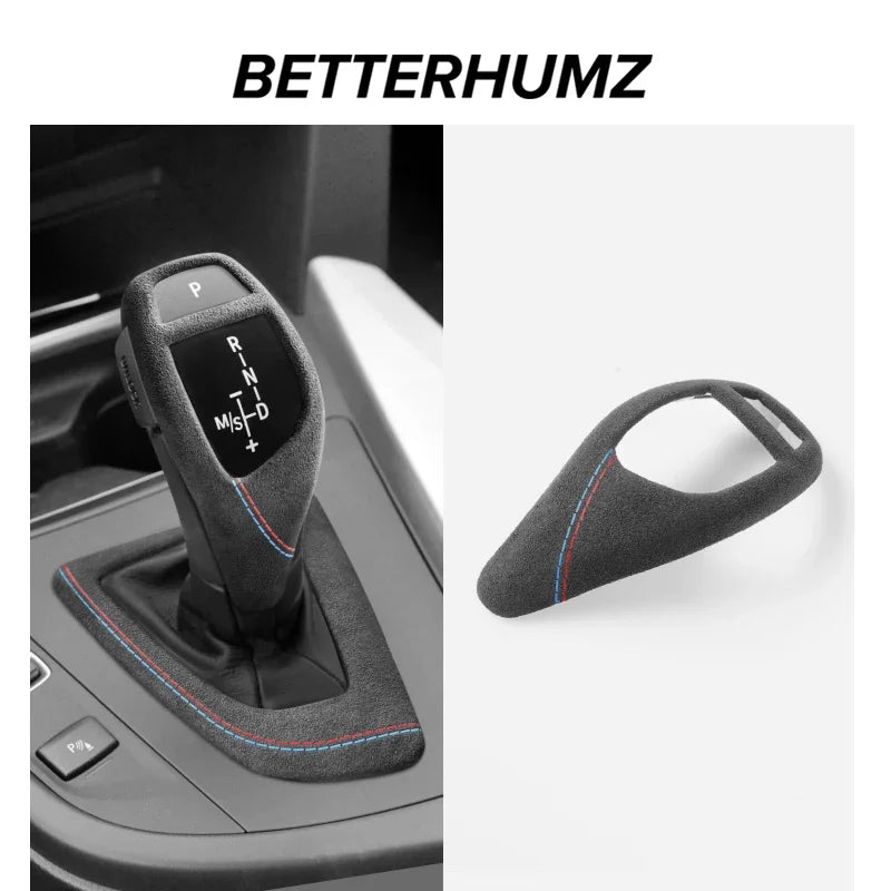 Betterhumz Car Gear Shift Knob Cover Trim for BMW F20 F30 F10 F31 F32 F36 F34 F22 X3 X4 X5 X6 Suede Panel Interior Accessories
