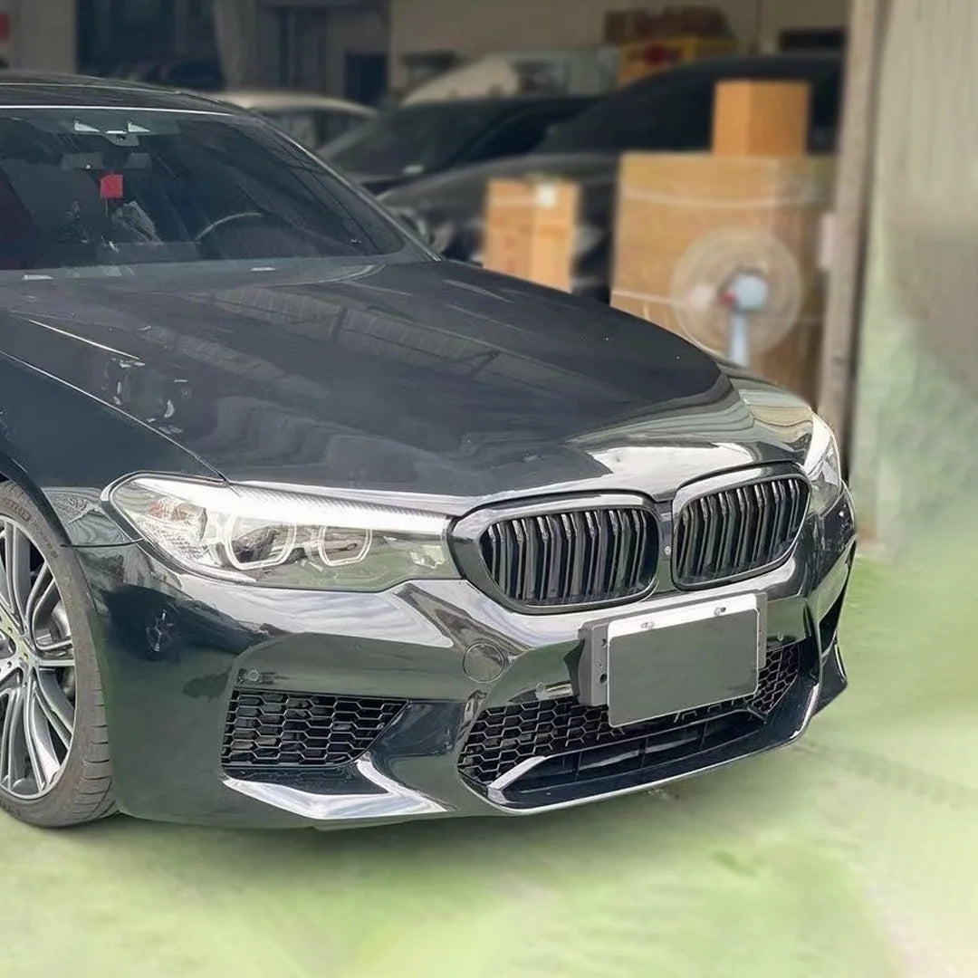 Front Bumper Grill For BMW 5 Series M5 G30 G31 520i 530i 540i ABS 2-Slat Gloss Black Front Kidney Grille