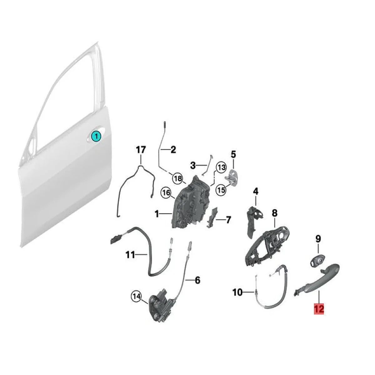 Exterior Front Left Door Handle Cover For BMW 1 3 5 6 8 Series X5 X6 X7 Z4 M5 M8 X3M X5M G05 G07 G20 G21 G30 G31 G15 51219854991