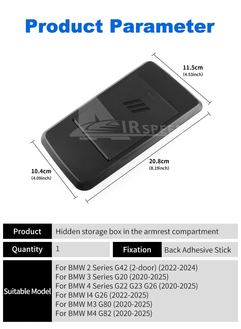 for BMW 2 3 4 Series i4 G26 G20 G22 M3 G80 M4 2020-2023 Car Armrest Hidden Storage Box Organizer Interior Modification Product