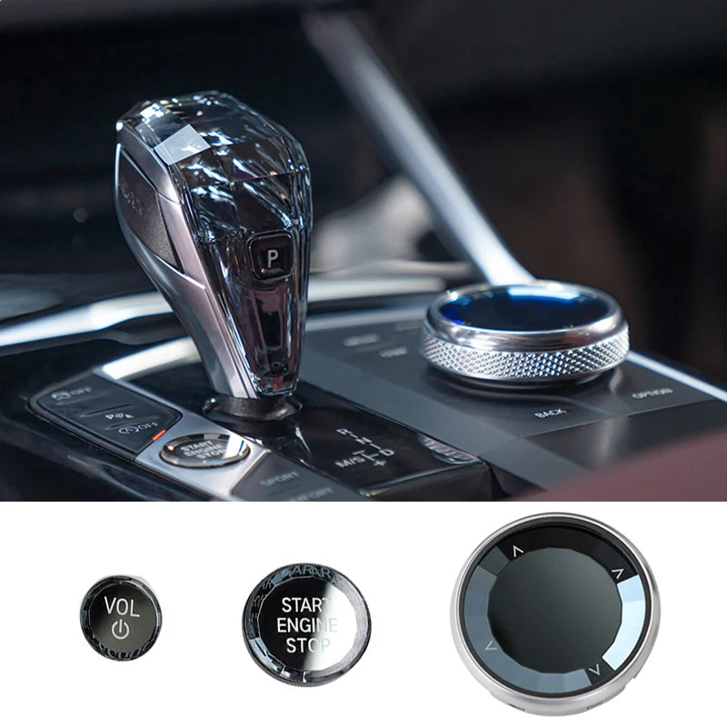 4 Piece Set Crystal Gear Shift Knob Lever For BMW G20 G21 iX3 G08 X3 G01 X6 G06 X7 G07 X5 G05 Automatic Crystal Gear Handle