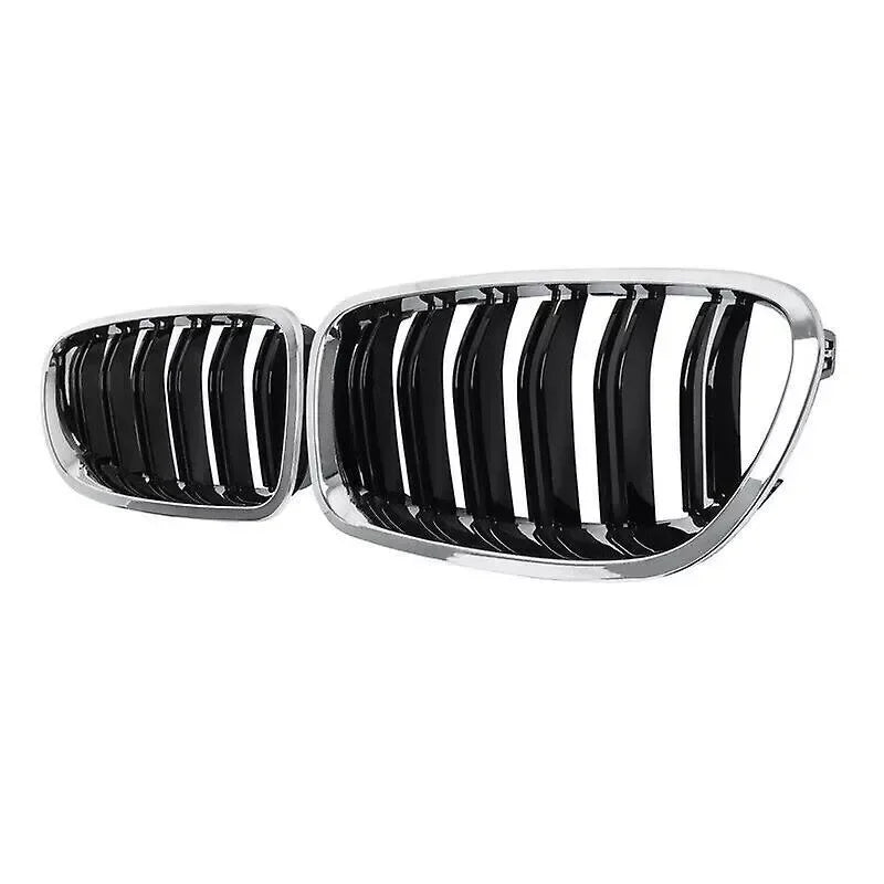 For BMW 5 Series F10 F11 M5 2010-2016 Car Styling Double Line Grille Kidney ABS Front Hood Racing Grill Black Auto Accessories