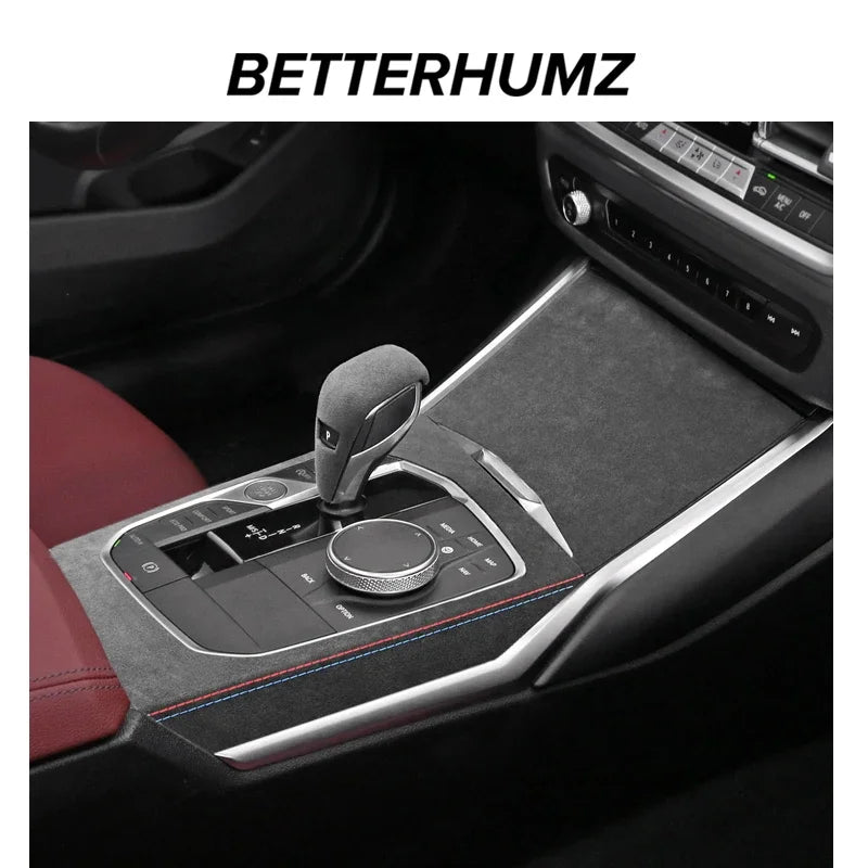 For BMW G20 G23 G28 G42 i3 Made of Alcantara Center Gear Shift Panel Trim Cover M Performance Sticker Car Interior Accessories