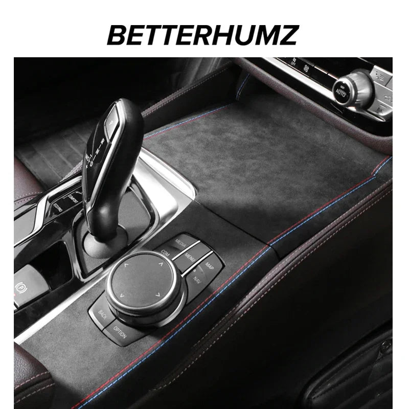 For BMW G30 G32 G38 Made of Alcantara Car Interior Center Console Gear Shifter Panel Trim Cover Performance Sticker Accessories