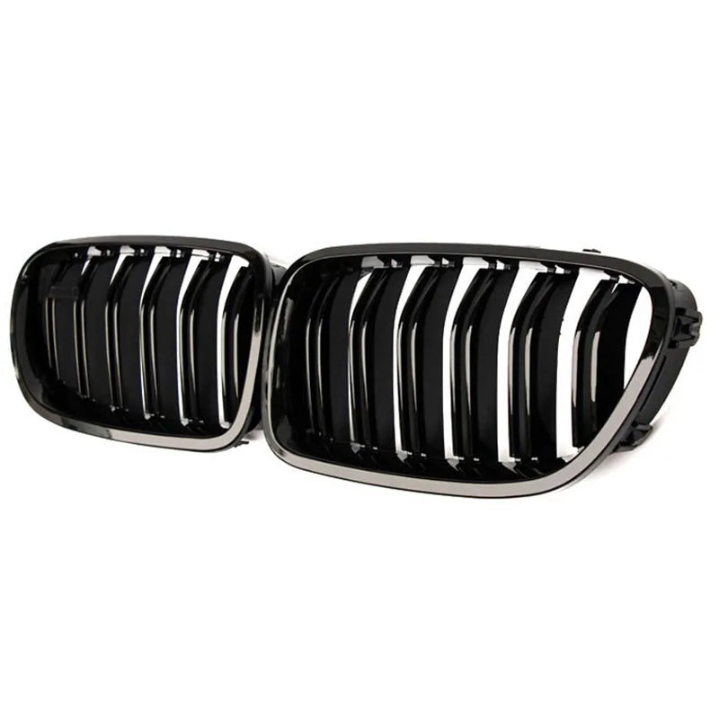 Pulleco For BMW 5 Series F10 F11 F18 520 523 525 520d 530d 540i Grille Car Front Grille Kidney Racing Grill Gloss Black 10-17
